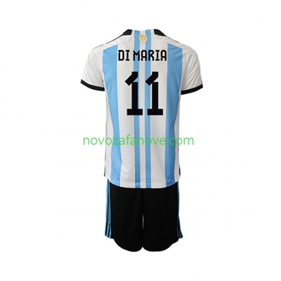 Nogometni Dres Argentina Di Maria 11 Dječji Domaći Svjetsko prvenstvo 2022 Kratkih Rukava