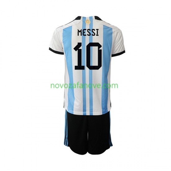 Nogometni Dres Argentina Messi 10 Dječji Domaći Svjetsko prvenstvo 2022 Kratkih Rukava