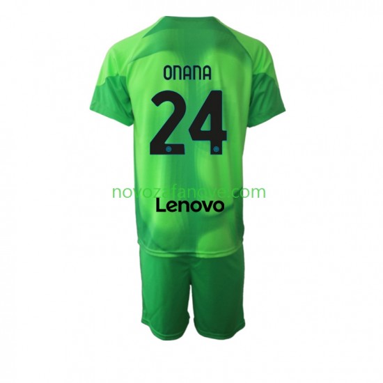 Nogometni Dres Inter Milan Andre Onana 24 Golmanski Dječji Treći 2022-2023 Kratkih Rukava