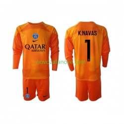 Nogometni Dres Paris Saint-Germain Keylor Navas 1 Golmanski Dječji Gostujući 2022-2023 Dugim Rukavima