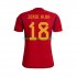 Nogometni Dres Španjolska JORDI ALBA 18 Muški Domaći Svjetsko prvenstvo 2022 Kratkih Rukava