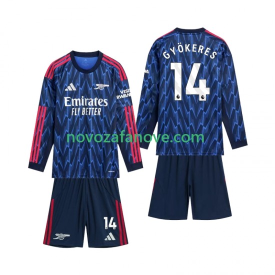 Nogometni Dres Arsenal Gyokeres 14 Dječji Gostujući 2025-2026 Dugim Rukavima