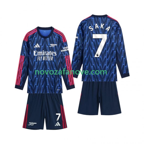 Nogometni Dres Arsenal Saka 7 Dječji Gostujući 2025-2026 Dugim Rukavima