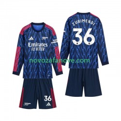 Nogometni Dres Arsenal Zubimendi 36 Dječji Gostujući 2025-2026 Dugim Rukavima