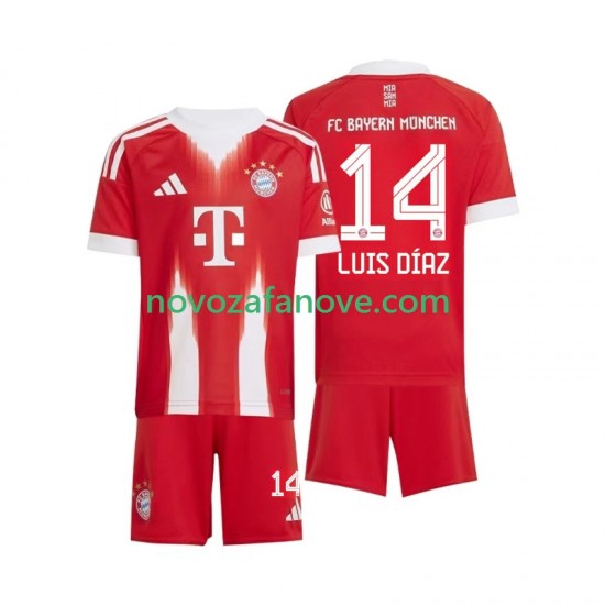 Nogometni Dres FC Bayern München Luis Diaz 14 Dječji Domaći 2025-2026 Kratkih Rukava