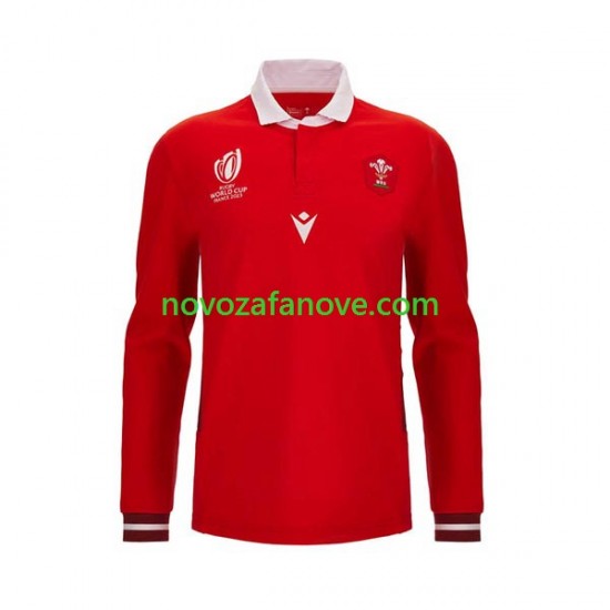 Nogometni Dres Wales Muški Domaći Rugby World Cup 2023 Dugim Rukavima