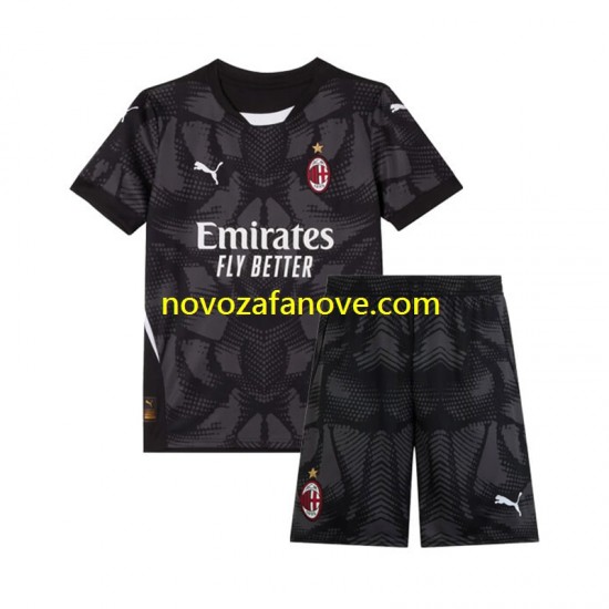 Nogometni Dres AC Milan Golmanski Dječji Domaći 2024-2025 Kratkih Rukava