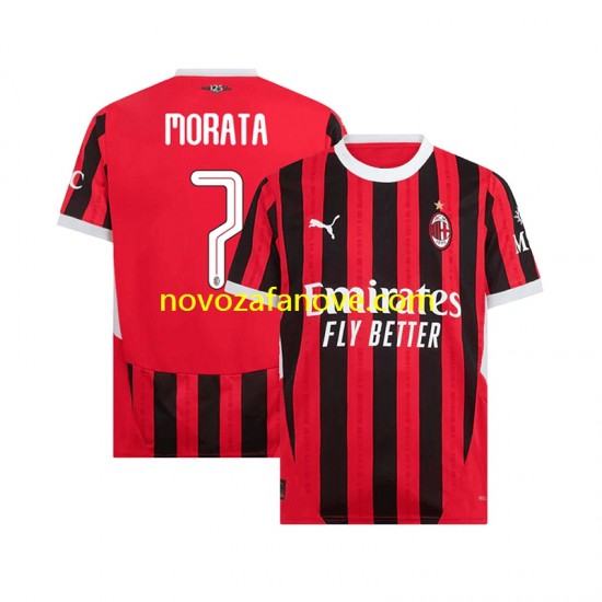 Nogometni Dres AC Milan UCL Font MORATA 7 Muški Domaći 2024-2025 Kratkih Rukava