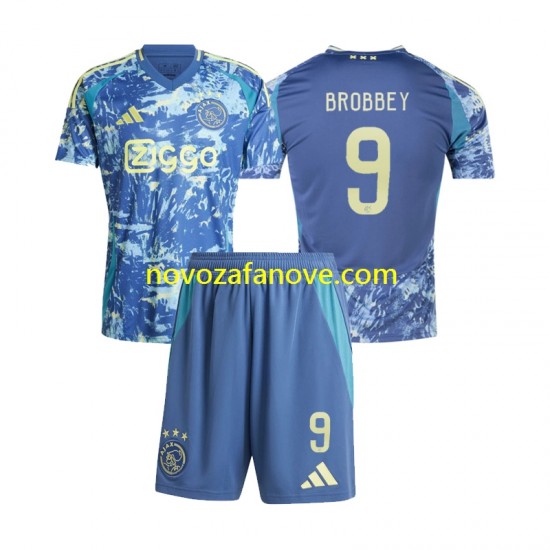 Nogometni Dres AFC Ajax Brian Brobbey 9 Dječji Gostujući 2024-2025 Kratkih Rukava