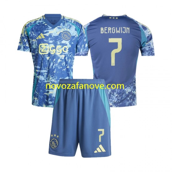Nogometni Dres AFC Ajax Steven Bergwijn 7 Dječji Gostujući 2024-2025 Kratkih Rukava