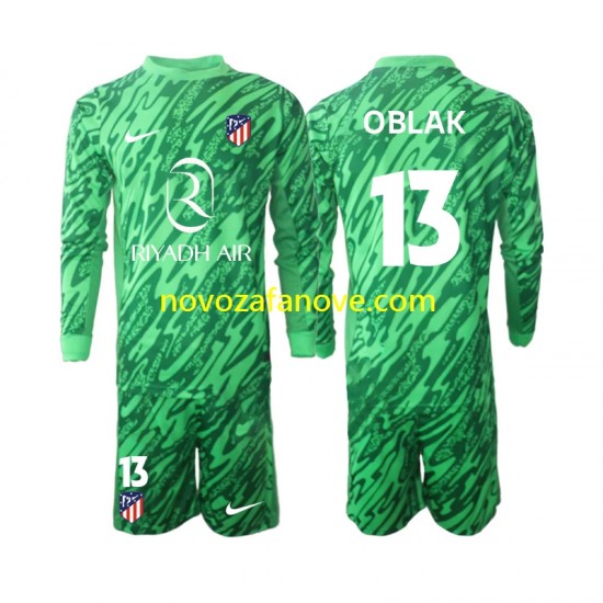 Nogometni Dres Atlético Madrid Jan Oblak 13 Golmanski Dječji Gostujući 2024-2025 Dugim Rukavima