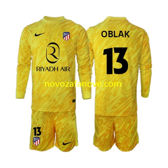 Nogometni Dres Atlético Madrid Jan Oblak 13 Golmanski Dječji Treći 2024-2025 Dugim Rukavima