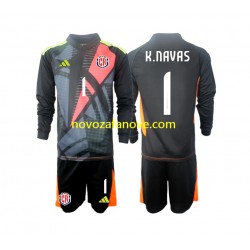 Nogometni Dres Kostarika Keylor Navas 1 Golmanski Dječji Treći 2024 Dugim Rukavima