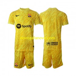 Nogometni Dres FC Barcelona Golmanski Dječji Gostujući 2024-2025 Kratkih Rukava