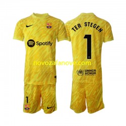 Nogometni Dres FC Barcelona Ter Stegen 1 Golmanski Dječji Gostujući 2024-2025 Kratkih Rukava