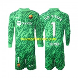Nogometni Dres FC Barcelona Ter Stegen 1 Golmanski Dječji Domaći 2024-2025 Dugim Rukavima