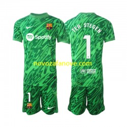 Nogometni Dres FC Barcelona Ter Stegen 1 Golmanski Dječji Domaći 2024-2025 Kratkih Rukava