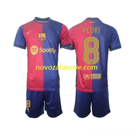 Nogometni Dres FC Barcelona UCL Font PEDRI 8 Dječji Domaći 2024-2025 Kratkih Rukava