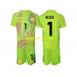 Nogometni Dres Njemačka Manuel Neuer 1 Golmanski Dječji Gostujući Euro 2024 Kratkih Rukava