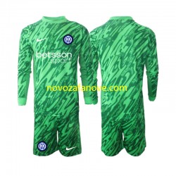 Nogometni Dres Inter Milan Golmanski Dječji Domaći 2024-2025 Dugim Rukavima