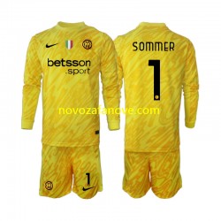 Nogometni Dres Inter Milan Yann Sommer 1 Golmanski Dječji Gostujući 2024-2025 Dugim Rukavima
