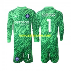 Nogometni Dres Inter Milan Yann Sommer 1 Golmanski Dječji Domaći 2024-2025 Dugim Rukavima