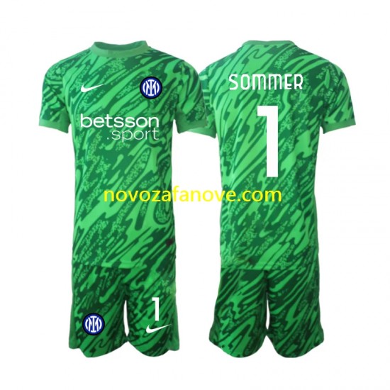 Nogometni Dres Inter Milan Yann Sommer 1 Golmanski Dječji Domaći 2024-2025 Kratkih Rukava