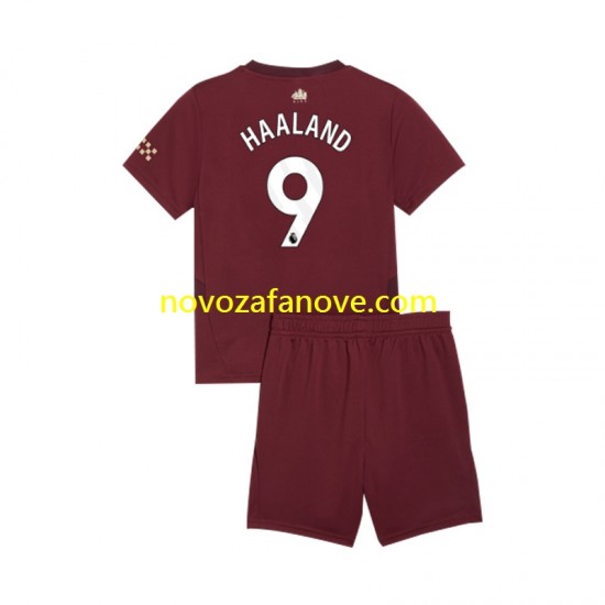 Nogometni Dres Manchester City Erling Haaland 9 Dječji Treći 2024-2025 Kratkih Rukava