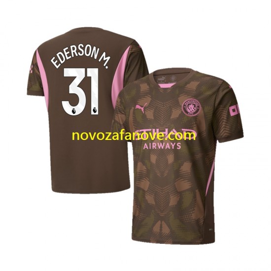 Nogometni Dres Manchester City Ederson M 31 Golmanski Muški Domaći 2024-2025 Kratkih Rukava