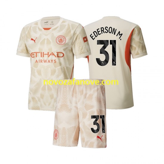 Nogometni Dres Manchester City Ederson M 31 Golmanski Dječji Treći 2024-2025 Kratkih Rukava