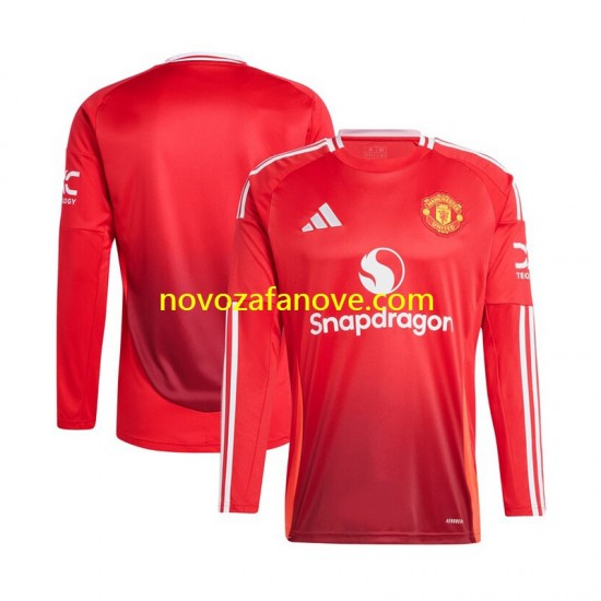 Nogometni Dres Manchester United Muški Domaći 2024-2025 Dugim Rukavima
