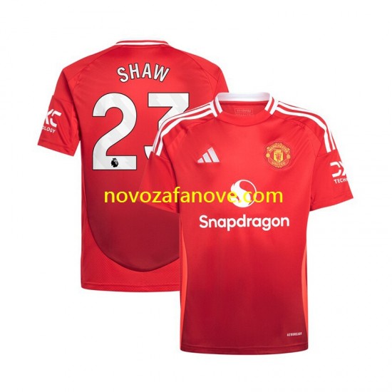 Nogometni Dres Manchester United Luke Shaw 23 Muški Domaći 2024-2025 Kratkih Rukava