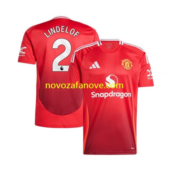 Nogometni Dres Manchester United Victor Lindelof 2 Muški Domaći 2024-2025 Kratkih Rukava