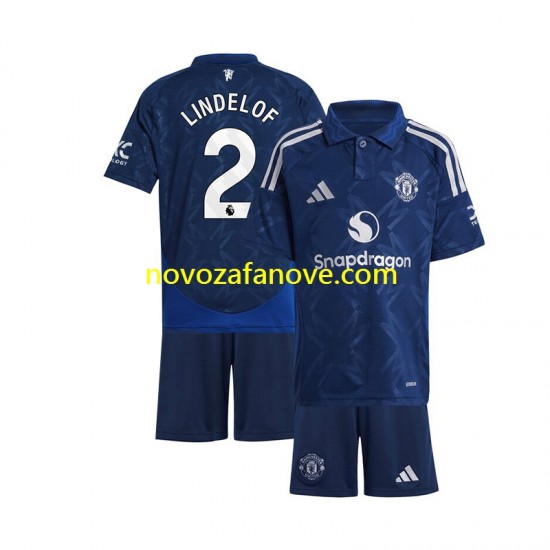 Nogometni Dres Manchester United Victor Lindelof 2 Dječji Gostujući 2024-2025 Kratkih Rukava