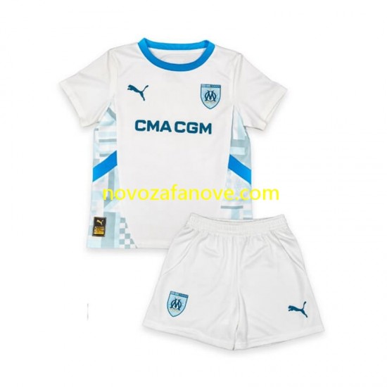 Nogometni Dres Olympique de Marseille Dječji Domaći 2024-2025 Kratkih Rukava