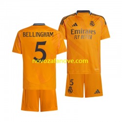 Nogometni Dres Real Madrid BELLINGHAM 5 Dječji Gostujući 2024-2025 Kratkih Rukava