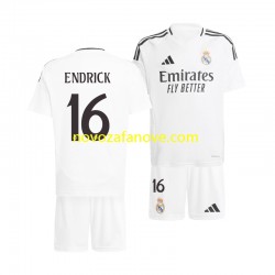 Nogometni Dres Real Madrid ENDRICK 16 Dječji Domaći 2024-2025 Kratkih Rukava