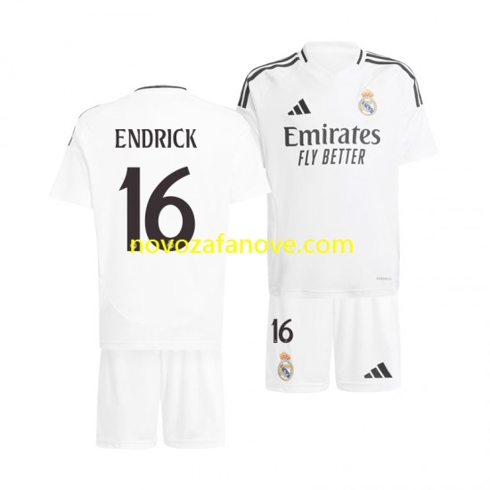 Nogometni Dres Real Madrid ENDRICK 16 Dječji Domaći 2024-2025 Kratkih Rukava