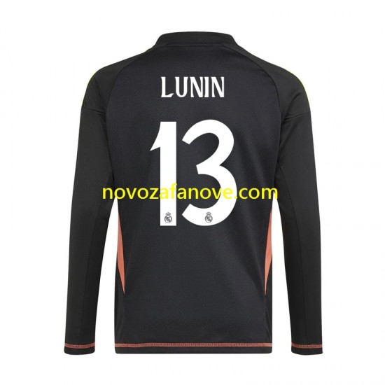Nogometni Dres Real Madrid Andriy Lunin 13 Golmanski Muški Gostujući 2024-2025 Dugim Rukavima