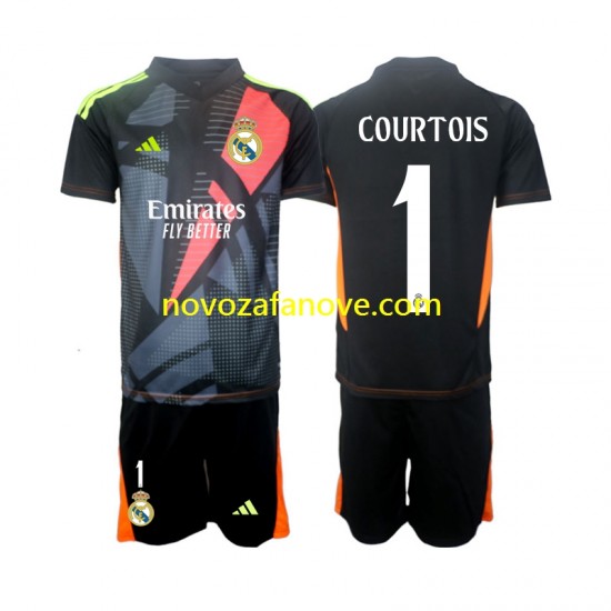 Nogometni Dres Real Madrid Thibaut Courtois 1 Golmanski Dječji Gostujući 2024-2025 Kratkih Rukava