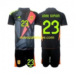 Nogometni Dres Španjolska Unai Simon 23 Golmanski Dječji Gostujući Euro 2024 Kratkih Rukava