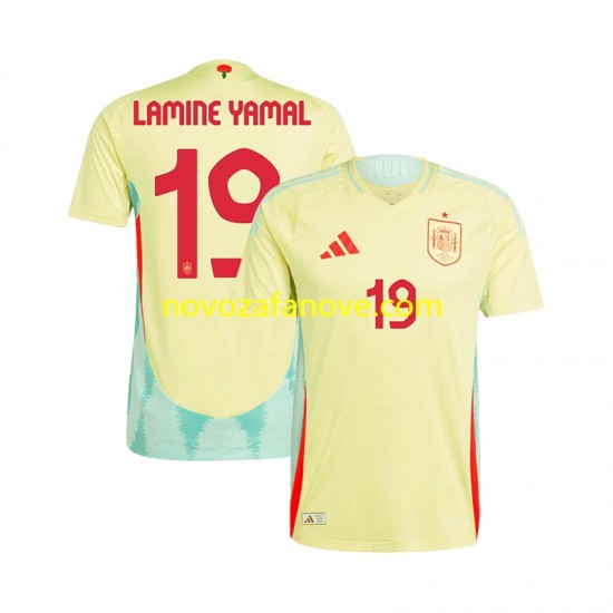 Nogometni Dres Španjolska LAMINE YAMAL 19 Muški Gostujući Euro 2024 Kratkih Rukava