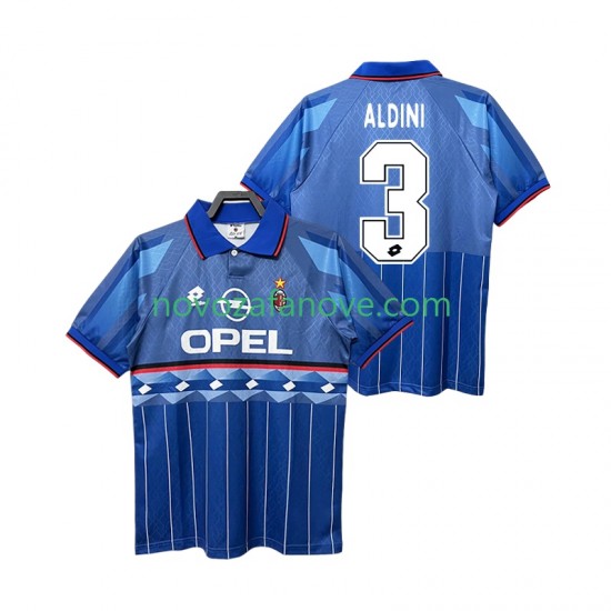 Nogometni Dres AC Milan ALDINI 3 1995 1996 Retro Muški Gostujući Kratkih Rukava