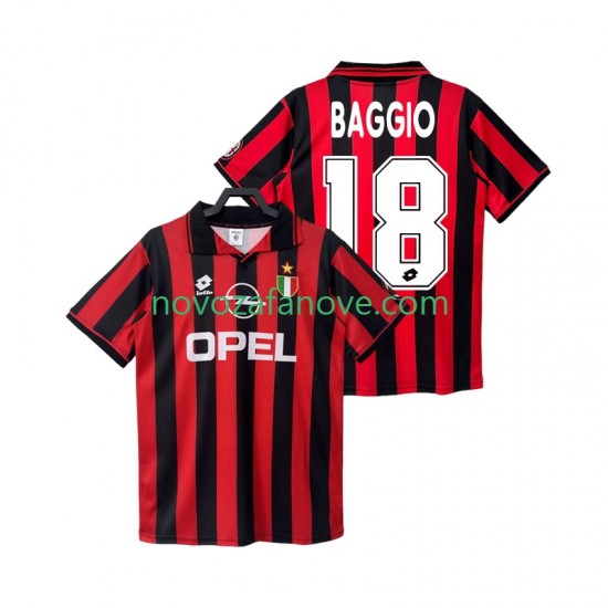 Nogometni Dres AC Milan BAGGIO 18 1996 1997 Retro Muški Domaći Kratkih Rukava