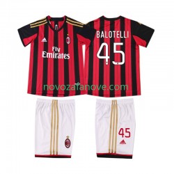 Nogometni Dres AC Milan BALOTELL 45 2013 2014 Retro Dječji Domaći Kratkih Rukava