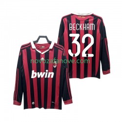 Nogometni Dres AC Milan BECKHAM 32 2009 Retro Muški Domaći 2010 Dugim Rukavima
