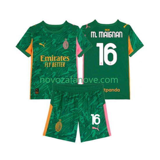 Nogometni Dres AC Milan Mike Maignan 16 Golmanski Dječji Gostujući 2025-2026 Kratkih Rukava