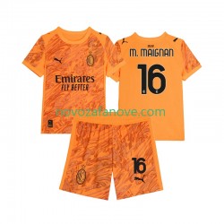 Nogometni Dres AC Milan Mike Maignan 16 Golmanski Dječji Treći 2025-2026 Kratkih Rukava