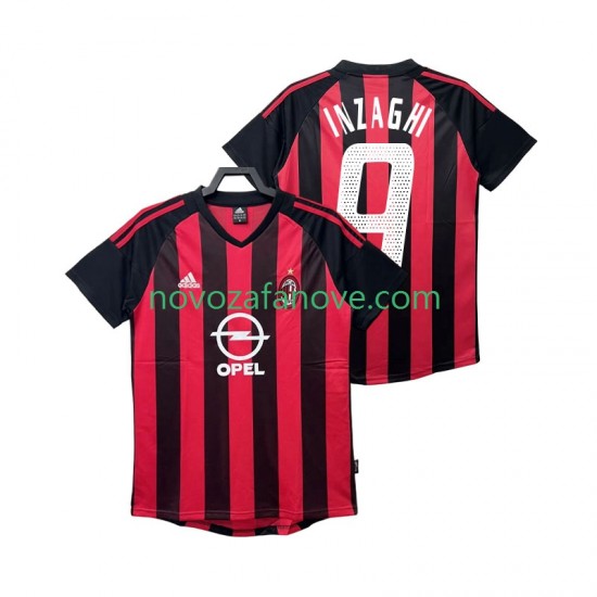 Nogometni Dres AC Milan INZAGHI 9 2003 Retro Muški Domaći 2002 Kratkih Rukava