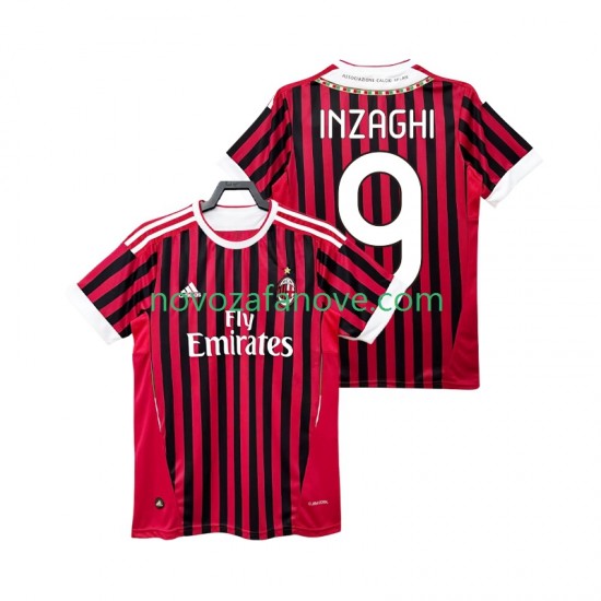 Nogometni Dres AC Milan INZAGHI 9 2012 Retro Muški Domaći 2011 Kratkih Rukava